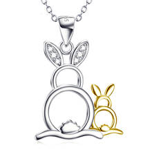 925 sterling silver jewelry rabbit pendant animal necklace female 2024 - buy cheap