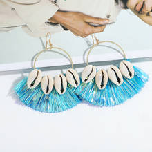 Dvacaman New Design Macrame Tassel Earrings for Women Bohemia Shell Fringed Drop Dangle Earrings Handmade Jewelry Summer Holiday 2024 - buy cheap