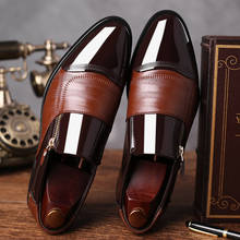 Sapatos sociais masculinos clássicos, elegantes e formais de casamento, sapatos de oxford de escritório para homens, pretos 2024 - compre barato