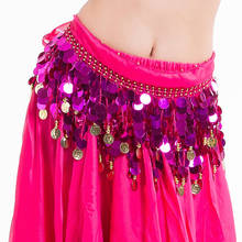 Women Chiffon Belly Dance Hip Scarf Dance Shows Zumba Class Sequin Beads Coin Tassel Belly Dance Wrap Belt Skirt Dancewear 2024 - buy cheap