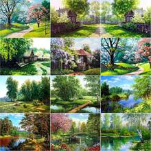 RUOPOTY Diamond Painting Tree Landscape Full Square New Arrival Diamond Embroidery Mosaic House Kit Arts And Crafts For Adults 2024 - buy cheap