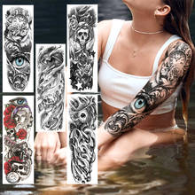 3D Evil Eye Temporary Full Flower Arm Tattoos For Men Women Realistic Fake Tattoo Sticker Water Transfer Tatoos DIY Body Leg Art 2024 - buy cheap