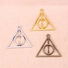 30pcs Mixed Antique Silver Gold Charms Deathly Hallows, Antique Making pendant fit DIY bracelet necklace 32mm 2024 - buy cheap