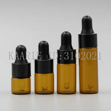 Botellas con cuentagotas de vidrio marrón para Perfume, frascos con pipeta para cosméticos, 1ml, 2ml, 3ml, 5ml, 50/100/200 unids/lote 2024 - compra barato