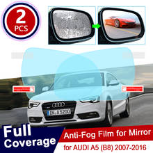 for AUDI A5 B8 2007~2016 Full Cover Anti Fog Film Rearview Mirror Rainproof Clear Anti-fog Films Car Accessories 2008 2012 2024 - buy cheap