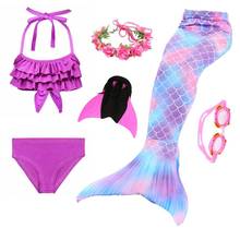 Hot Girls Kids Bikini Mermaid Tail with Finned for Swimming Children Split Swimsuit Mermaid Tail g Swimwear Cosplay Costume Wigs 2024 - buy cheap