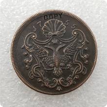 Tipo #2 1755 rússia 1 cópia da moeda kopek moedas comemorativas-réplica moedas medalha moedas colecionáveis 2024 - compre barato