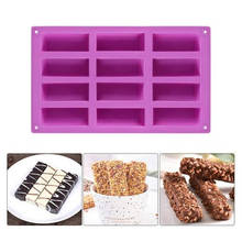 Molde rectangular de silicona para hornear, bandeja de 12 rejillas para pasteles, galletas, Chocolate, pan, Muffin 2024 - compra barato