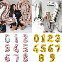 Balões de hélio para festa de aniversário, balão de folha dourada e prateada com 16/20/22 polegadas para decoração de casamento, adulto 2024 - compre barato