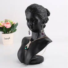 Black Resin Mannequin Bust Beauty Gift Jewelry Necklace Pendant Earring Display Stand Holder Show Decorate Jewelry Display Shelf 2024 - buy cheap