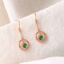 ZHOUYANG Drop Earrings For Women Retro Cute Hollow Micro-inlaid Green Zircon 3 Color Unusual Earing Wedding Bridal Jewelry E057 2024 - buy cheap