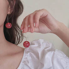 Женские Висячие серьги в форме красной вишни, японские и корейские милые серьги по линии, подарочные украшения, 2021 2024 - купить недорого