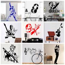 Adesivo de parede vinil queen e freddie mercury, adesivo música decoração para sala de estar quarto decoração de casa rock 2024 - compre barato