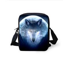 Fashion Women's Messenger Bags Cool Wolf Prints Pattern Girls Cross Body Bags Cartoon Animal Girls Mini Flaps Purse Bags 2024 - buy cheap