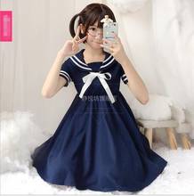 Japanese fresh Mens Girls navy style short-sleeved dress kawaii sweet sailor suit college student Lolita dress Cos Loli 2024 - buy cheap