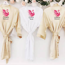 Women  Kimono Bathrobe Dress  Bride Bridesmaid Sleep Nightshirt Sleepwear Wedding Robes 2024 - buy cheap