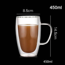 Double Wall Insulated Glasses Espresso Mugs High Temperature Resistant Thick Transparent Glass Cup CLH@8 2024 - buy cheap