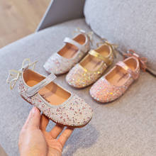Sapato de festa elegante com glitter e glitter para meninas, sapato infantil de couro, para primavera, 12 anos de idade, princesa, 2021 2024 - compre barato