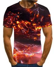 Camiseta con estampado 3D para hombre, Camiseta con estampado de paisaje de rayo, camiseta negra de verano, camiseta de playa con cuello redondo 2024 - compra barato