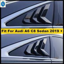 Colher de janela de quarto traseiro para audi, capa de painel, de fibra de carbono, preto e plástico, guarnição para audi a6 c8 sedan 2019 - 2021 2024 - compre barato