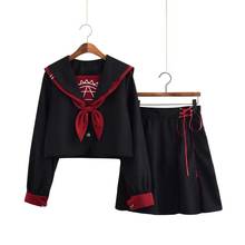 New Black JK Uniform Sailor Suit COS School Wear Women School Uniform Soft Punk Lolita Magic Front Halloween Fashion Costumes 2024 - buy cheap