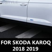 Для SKODA OCTAVIA III KAROQ 2018-19 Водонепроницаемый Универсальный Автомобильный боковой двери с защитным амортизатором полосы-наклейки декоративные анти-столкновения аксессуары 2024 - купить недорого