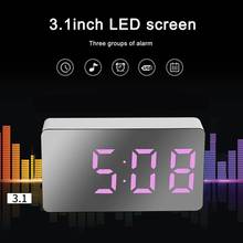 LED Mirror Alarm Clock LCD Digital Alarm Clock Bedroom Snooze Timer Home Electronic Table Clock Night Mode USB Constant Light 2024 - buy cheap