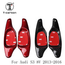 T-carbon Carbon Fiber Car Steering Wheel Extension DSG Paddle Shifter Shift For Audi S3 8V 2013 2014 2015 2016 2017 2024 - buy cheap