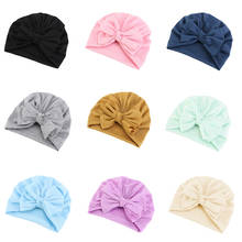 Turbante suave de algodón para niñas, Bandanas con lazo para la cabeza, estilo bohemio, sombrero musulmán para niños, nuevo diseño, 2019 2024 - compra barato