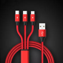 Cable de datos Micro USB multifunción, Cable de carga rápida de tres cables de datos, Cable de alimentación para Iphone/android/tipo-c 2024 - compra barato