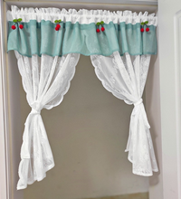 Customized Door Curtains with Cherry Short Curtain Valance for Livingroom White Tulle Curtain for Window Embroider Sheer Curtain 2024 - buy cheap