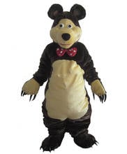 Костюм-талисман в виде медведя, темно-коричневый медведь, классический мультяшный персонаж, костюм для Хэллоуина, вечеринки, мероприятия 2024 - купить недорого