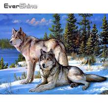 Evershine 5D DIY Diamond Mosaic Sale Wolf Diamond Painting Full Square Animals Rhinestone Pictures Diamond Embroidery Winter 2024 - buy cheap