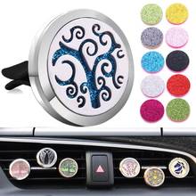 New Car Air Diffuser Locket Tree Stainless Steel Vent Freshener Car Essential Oil Diffuser Perfume Aromatherapy Necklace 2024 - buy cheap