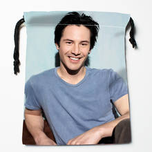Custom Keanu Reeves Drawstring Bags Wedding Party Christmas Gift Pouches Packing 18x22cm Satin Fabric Storage Bag 0519 2024 - buy cheap