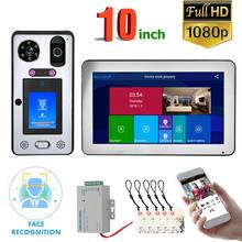 10 “ Touch LCD Wifi Wireless Face Recognition Fingerprint IC Video Door Phone Doorbell Intercom System with Wired 1080P Camera 2024 - buy cheap