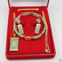 Bom>> novo-moda bela jade verde conjunto de jóias aaa 2024 - compre barato