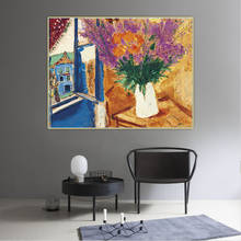 Citon, Марк Chagall, «Цветы на окне», 》 картина маслом на холсте, декоративная картина, настенное украшение, украшение для дома 2024 - купить недорого