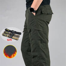 Men's Cargo Pants Winter Double Layer Thick Warm Fleece Pants Casual Cotton Rip-Stop Army Military Pants Tactical Baggy Trousers 2024 - buy cheap