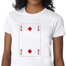Camiseta feminina com estampa de diamante e cartão de jogo, camiseta gráfica para mulheres, modelo 2 goth 2024 - compre barato