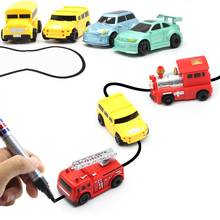 Free Delivery Magic Pen Inductive Car Truck Follow Any Drawn Black Line Track Mini Toy Engineering Vehicles Educational Toy Boy 2024 - buy cheap