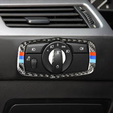 Cubierta de marco de interruptor de faro Interior de coche, moldura de fibra de carbono para BMW serie 5, E60, E61, 2004, 2005, 2006, 2007, 2008, 2009, 2010 2024 - compra barato