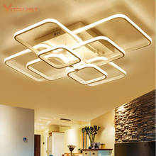 Creative Square Rings ceiling lamp Acrylic Aluminum Modern Led ceiling lights for living room bedroom  White Ceiling Lamp 2024 - buy cheap