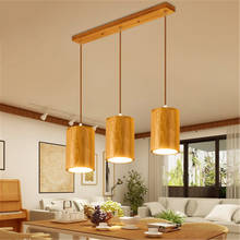 Nordic Wooden barrel Pendant Lights led hanging lamp for Kitchen dinning room shop hotel home decor E27 110v 220v 2024 - buy cheap