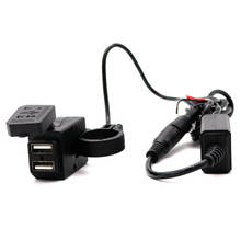 New Motorcycle Handlebar Dual USB Mobile Phone Charger 12V-24V Waterproof Dustproof Phone Charger Socket Switch Phone Charger 2024 - buy cheap