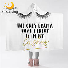 Blessliving-Manta con capucha para pestañas, forro polar de microfibra, Sherpa, con letras, inspiradora, elegante 2024 - compra barato