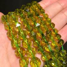 Contas de pedra verde facetada natural, contas soltas para fazer joias, compatível com pulseira de colar 15 ''6 8 10 mm pérolas 2024 - compre barato