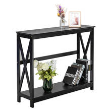 Side Cross Porch Table Black  End Table Side Table Console table【106x30x80cm】 US Warehouse 2024 - buy cheap