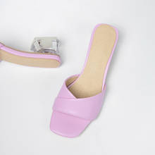 Zapatillas de tacón transparente para mujer, zapatos de verano, talla grande 45 46, color Beige, morado y azul 2024 - compra barato