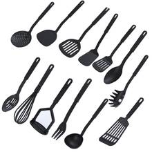 31CM 1PC Silicone Turner Soup Spoon Spatula Brush Scraper Pasta Server Egg Beater Kitchen Cooking Tools Kitchenware Black 2024 - buy cheap